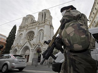 Vojk pobl kostela Notre-Dame v Nice.