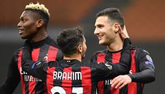 AC Milán - Sparta Praha: trio domácích st�elc� - Leao, Brahim a Dalot.