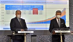 Zleva ministr zdravotnictví Roman Prymula (za ANO) a místop�edseda vlády,...