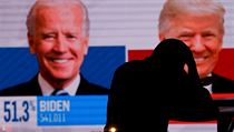Demokratick kandidt na prezidenta Joe Biden v krtkm projevu ped svmi...