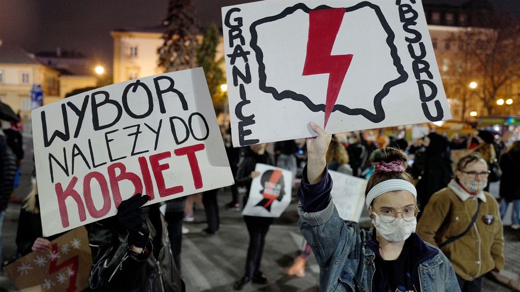 Protesty proti zákazu potratů v Polsku.