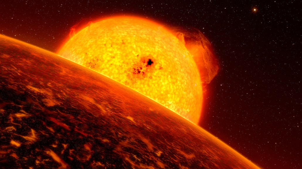 Lávová exoplaneta (ilustrační foto).