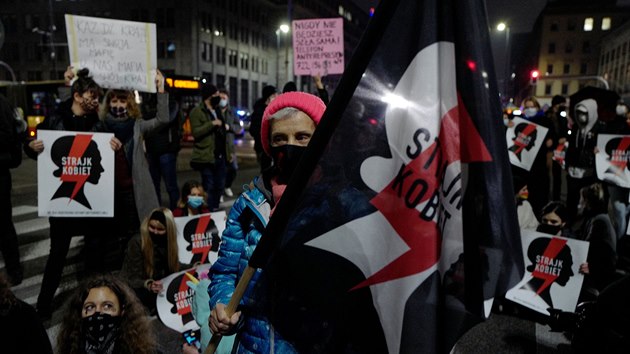 Protesty proti zákazu potrat v Polsku.