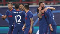 Atlético Madrid slaví branku Josého Gimenéze.