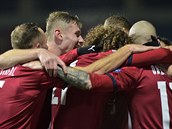 Utkání skupiny B2 fotbalové Ligy národ: R - Slovensko, 18. listopadu 2020 v...