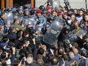 Demonstrace v Jerevanu.