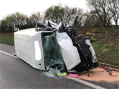 Tragická dopravní nehoda pti aut na dálnici D8 u Lukavce, okres Litomice.