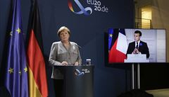 Německá kancléřka Angela Merkelová na videokonferenci. | na serveru Lidovky.cz | aktuální zprávy