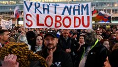 Protesty v Bratislav na Den za svobodu a demokracii.