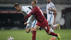 Václav �erný b�hem utkání proti Slovensku.