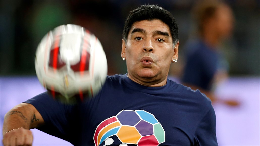 Argentinská fotbalová legenda Diego Maradona na fotografii z roku 2014