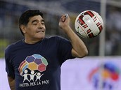 Argentinská fotbalová legenda Diego Maradona na fotografii z roku 2014