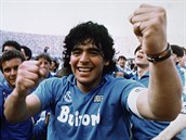 Argentinská fotbalová legenda Diego Maradona na fotografii z roku 1987