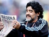 Argentinská fotbalová legenda Diego Maradona na fotografii z roku 2010