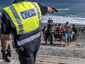 Migranti na Kanárských ostrovech.