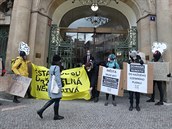 Protest ekologických demonstrant v Praze.