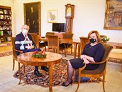 Prezident republiky Milo� Zeman p�ijal ministryni financí Alenu Schillerovou na...