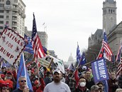 Píznivci prezidenta Donalda Trumpa demonstrují ve Washingtonu.