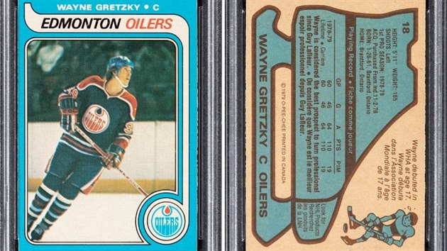 Kartička Waynea Gretzkyho z jeho nováčkovské sezony v NHL.