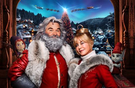Kurt Russell a Gordie Hawnová ve filmu Vánoční kronika: druhá část.