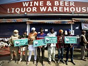 Protestující farmái v Indii.