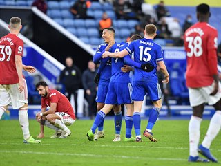 Jamie Vardy zadil Leicesteru proti Manchesteru United brankou v 86.minut.