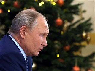 Rusk prezident Putin na sv kadoron tiskov konferenci ke konci roku, kter...