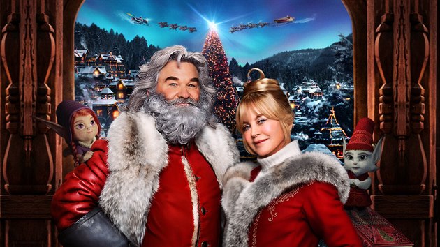 Kurt Russell a Gordie Hawnová ve filmu Vánoní kronika: druhá ást.