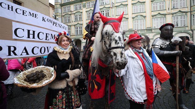 Lidé v Praze protestovali 22.12. proti vládním opatením.