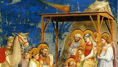 Giotto di Bondone: Klanění tří králů. Freska v kapli Scrovegniů, Padova, 1305