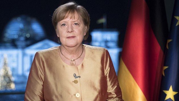Nmecká kancléka Angela Merkelová pi projevu.