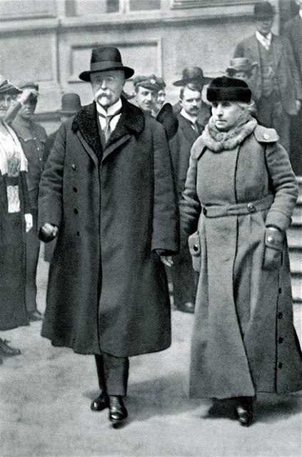 Charlotta Garrigue Masaryková (1850–1923) a její muž Tomáš Garrigue Masaryk.