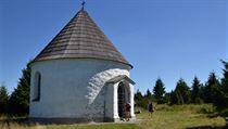 Bloskvouc rotunda Kunttsk kaple na hebeni Orlickch hor.