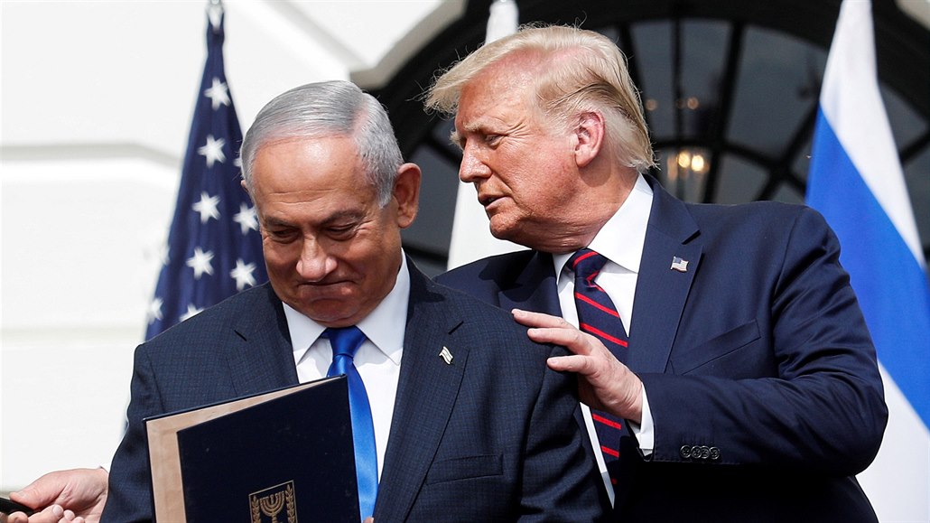 Izraelský premiér Benjamin Netanjahu s americkým prezidentem Donaldem Trumpem.