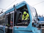 V centru Ostravy se v pátek ráno srazily dv tramvaje. Zranilo se pi tom sedm...