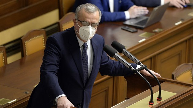 P�edseda poslaneck�ho klubu TOP 09 Miroslav Kalousek hovo�� na sch�zi Sn�movny 19. ledna 2021 v Praze. Kalousek ozn�mil, �e slo�il poslaneck� mand�t.