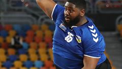 Gauthier Mvumbi Thierry v utkání MS proti Dánsku.