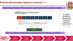 Krok 1 p�i registraci ob�ana na o�kování proti covidu.