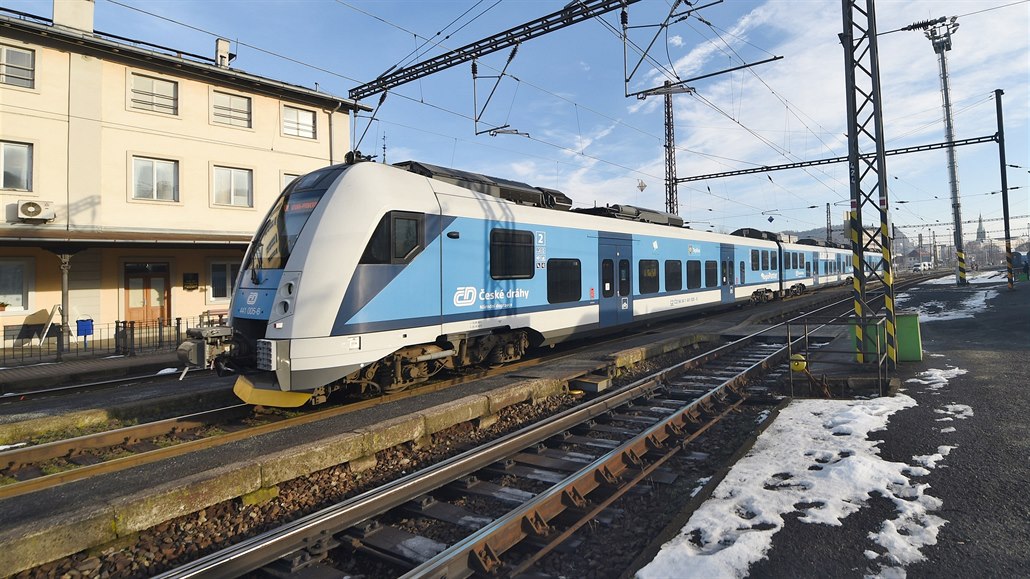 Vlak na Západním nádraí Ústí nad Labem.