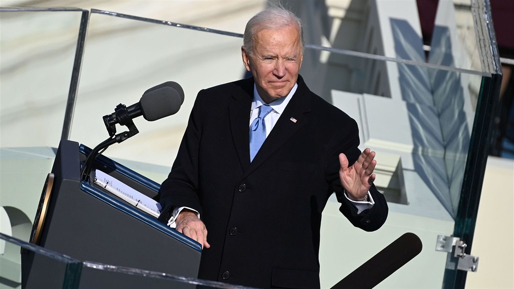 Nový americký prezident Joe Biden pronesl e pi píleitosti své slavností...