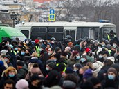 Shromádní na podporu Alexee Navalného.