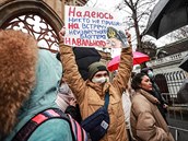 Protest proti putinovskému reimu v Rusku. Lidé se sely na námstí Borise...