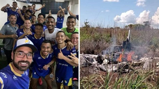 Fotbalisté zahynuli při pádu letadla