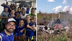 Fotbalisté zahynuli pi pádu letadla