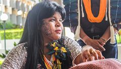 Sônia Guajajarová lídryn� brazilské asociace domorodých obyvatel.