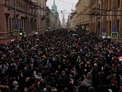 Demonstrace v Petrohrad.