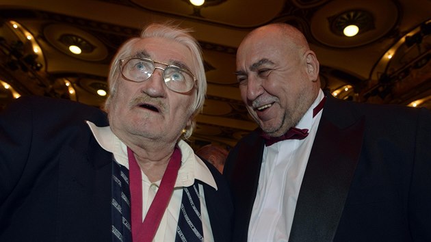 Pavel Landovský a Andrej Hryc na p�edávání cen �eský lev.