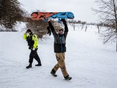 Snowboardisté mli píleitost se realizovat.