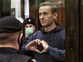 Alexej Navalnyj u moskevského soudu.