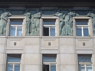 Detail prel palce Vdesk bankovn jednoty v centru Prahy